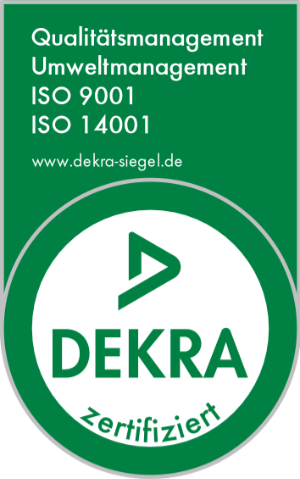 DEKRA zertifiziert ISO 9001 und ISO 14001