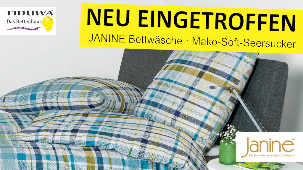 Janine Bettwäsche mit Mako-Soft-Seersucker in einem Karierten Design.